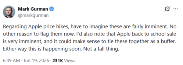 要買趁宜家？Tim Cook認Apple加價無可避免 外媒預測Apple今夏隨時上調價格 1系列產品受最大影響