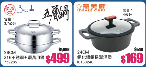 廚具開倉｜牛頭牌x意美廚x普樂氏廚具家電開倉低至2折！$12起入手廚具／鍋具湯煲／小家電