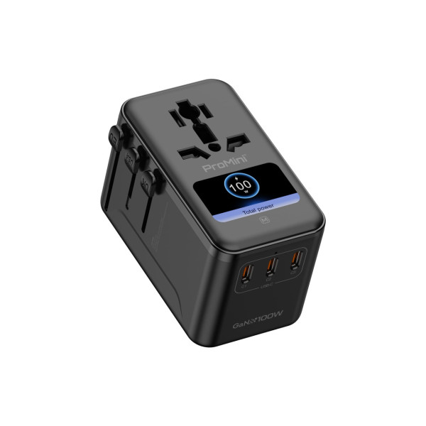 Magic-Pro 推出 ProMini BTA100P 旅行充電器 GaN 100W + 觸控彩屏 + 4 國轉插 HK$388 一支走天涯