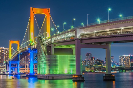 彩虹大橋(圖片來源:東京お台場.net) 東京台場自由行|精選景點6大推薦!浪漫彩虹橋散步、玩轉JOYPOLIS室內過山車 附交通及酒店