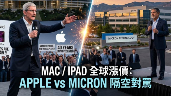 Mac / iPad 全球漲價Tim Cook怒斥記憶體廠「像百年一遇的大洪水」！Micron隔空反擊