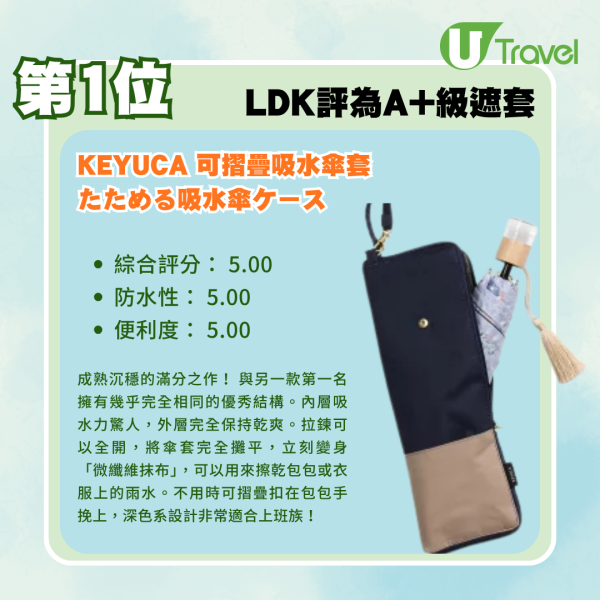 日本LDK實測7款人氣縮骨遮遮套排行榜！Seria/3COINS/Wpc.邊個先係「落雨救星」？ 