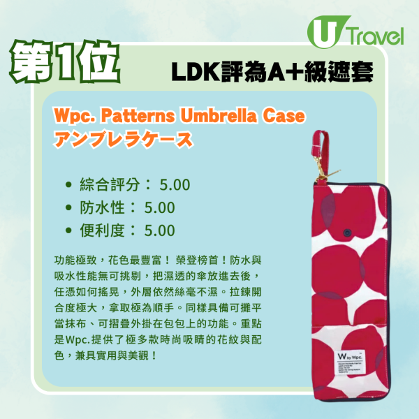 日本LDK實測7款人氣縮骨遮遮套排行榜！Seria/3COINS/Wpc.邊個先係「落雨救星」？ 