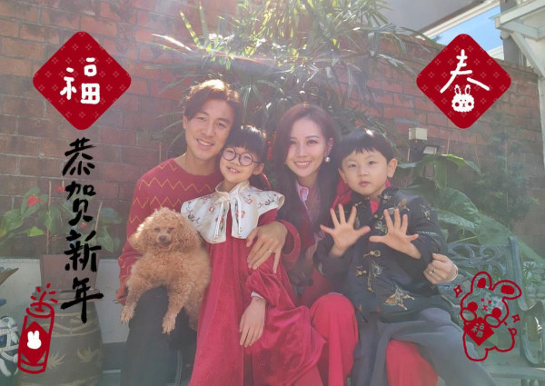 谭俊彦曝全家福，8岁儿子极速长高到爸爸心口！狄龙家族基因传承获封潜力星二代