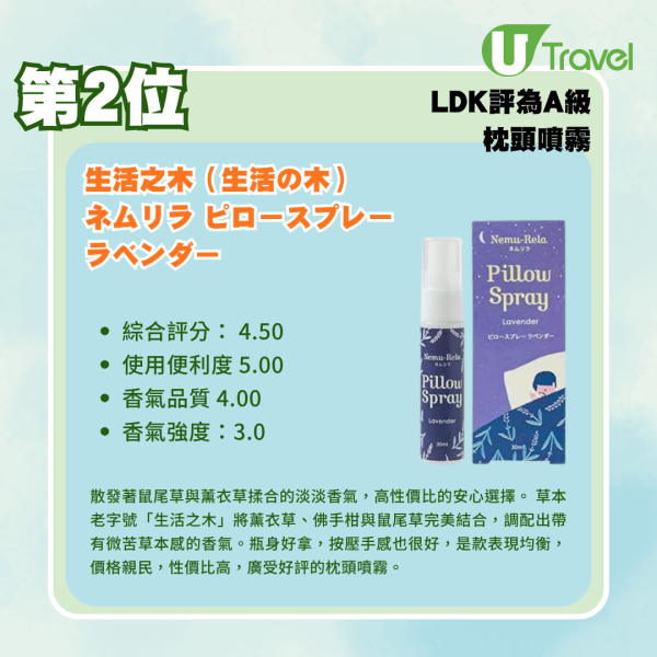 日本LDK最新實測6款枕頭噴霧排行榜!Loccitane/生活之木 邊款最幫到你一秒入睡?