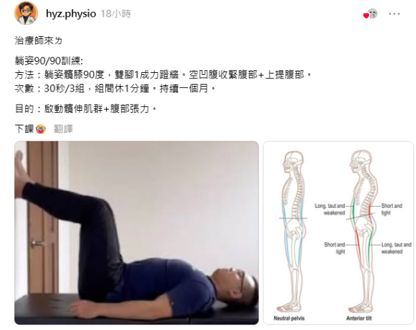 大肚腩减不掉竟是骨盆前倾作怪!物理治疗师教一招“简单躺平自救法” 每日1.5分钟恢复极佳体态