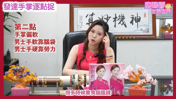 发达掌相逐点捉｜唐碧霞公开6大“发达手”特征！2类掌色最容易有偏财？