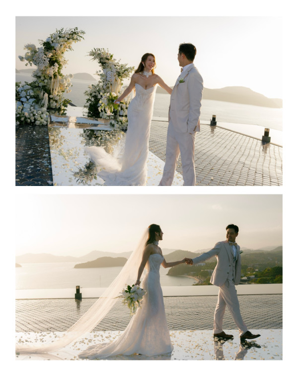 前TVB咪神布吉辦夢幻婚禮！低胸婚紗谷盡36E魔鬼身材！新婚吐心聲：夢想成真