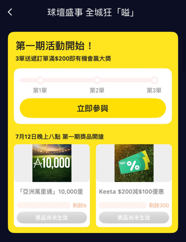 外賣優惠｜Keeta送 10,000 亞洲萬里通里數/雙人旅遊禮券！每朝免費派$20早餐優惠券 附領取方法