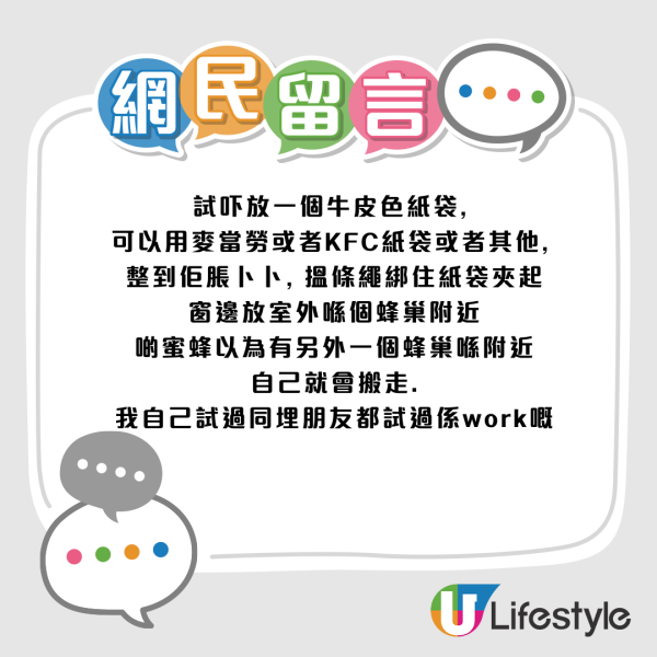 23樓窗外驚現馬蜂巢！網民教津路水炮射走 專家警告危險附正確處理法