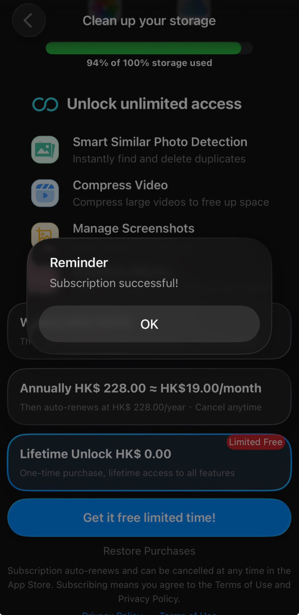 iPhone容量自救神器！AI相簿整理工具突發推「$0終身會籍」：一鍵秒清重複相/截圖、無損壓縮影片