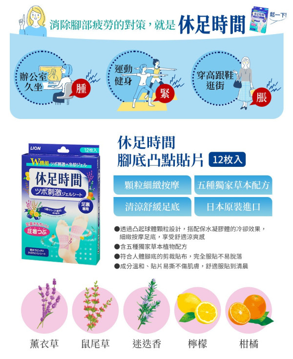圖片來源:休足時間官網 旅行腳痛救星!遊日必買大熱穴位按摩腳貼「回電神貼」持續8小時溫和舒緩雙腳