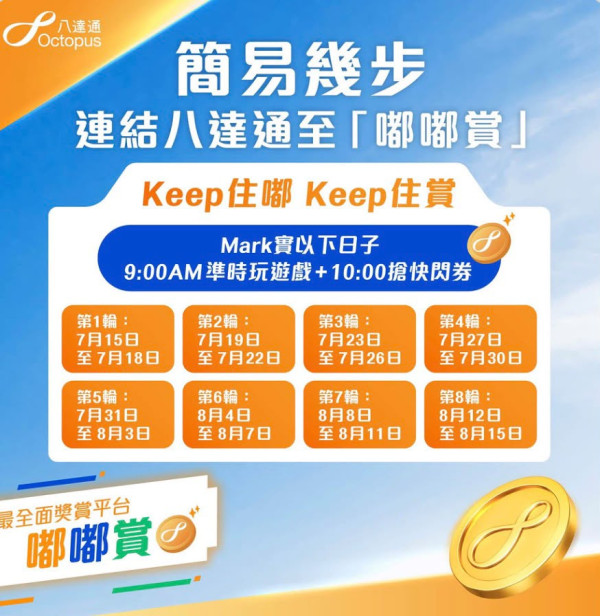 八達通優惠|全新「嘟嘟賞」平台免費賺$10八達券!加碼狂搶惠康/太興/鴻福堂優惠券 附教學