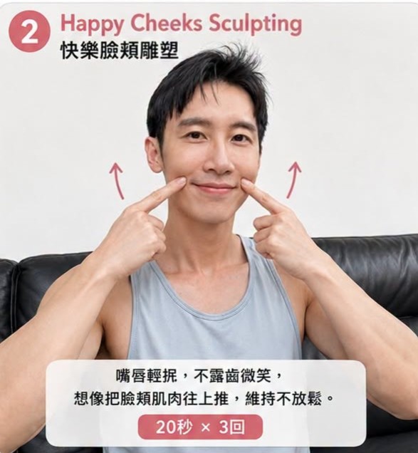 零成本抗衰老！醫生教5招Happy Face面部瑜伽 每日1分鐘提拉 視覺年齡減3歲