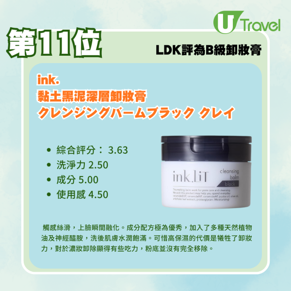 卸妝膏邊款好用？日本LDK實測13款人氣卸妝膏排行榜！KAHI/ink./ Arencia邊款洗淨力最強？ 