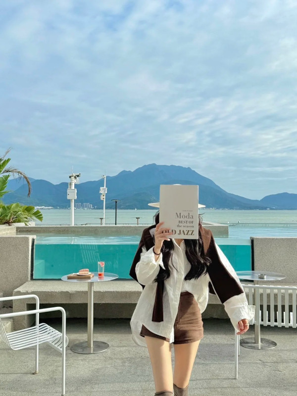 深圳大鵬必去山海窗景Cafe！紅白色獨棟別墅/一線海景/日落金山 