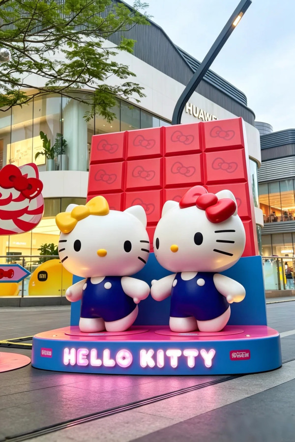 圖片來源:小紅書@深圳省钱通 深圳大悅城Hello Kitty粉紅夢幻特展 8.8米巨型生日蛋糕+絕美蝴蝶結隧道打卡必去