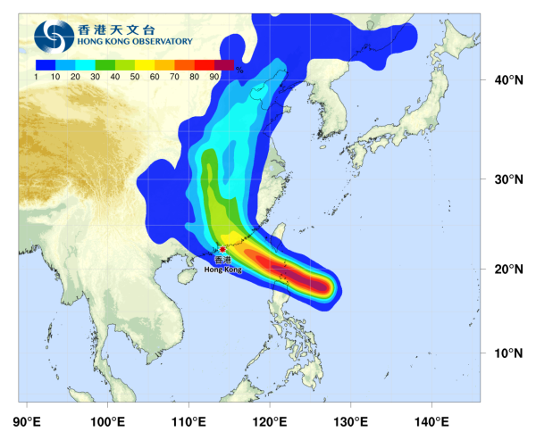 香港刮台风！台风逼近下午改挂3号风球 天文台将评估是否改发更高风球
