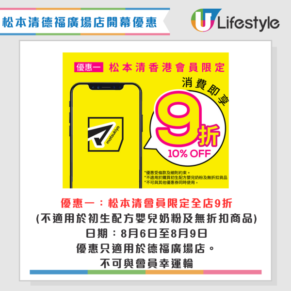 松本清xCHIIKAWA 消費滿額送收納袋!九龍灣德福分店8月開幕!新張優惠全店9折/送$30優惠券+購物袋