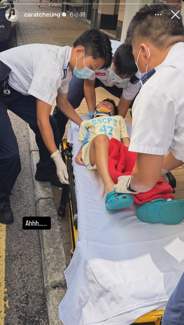 前港姐冠軍大仔驚爆嚴重受傷入院 心痛愛子重創戴護頸：做媽媽心臟要強大