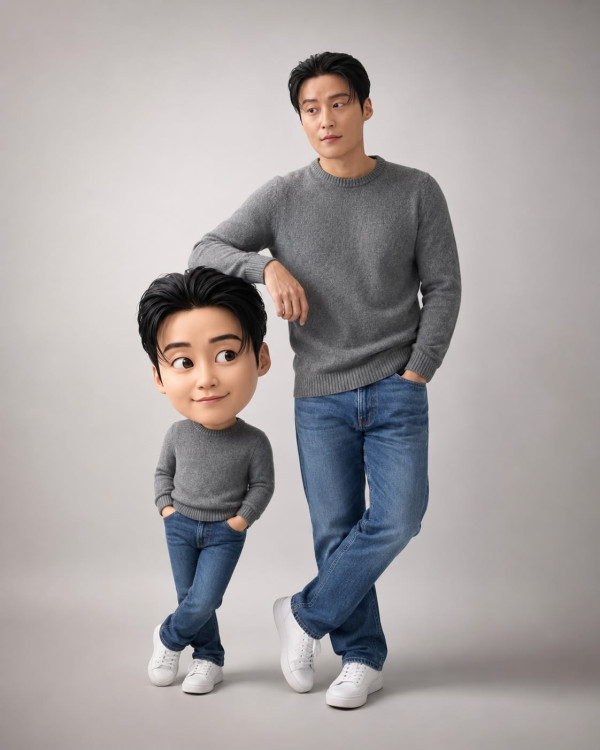 【Gemin/GPT Mini Me】教用AI四步出專屬自己Pixar 3D卡通合照！100%還原五官服飾複製指令免費玩