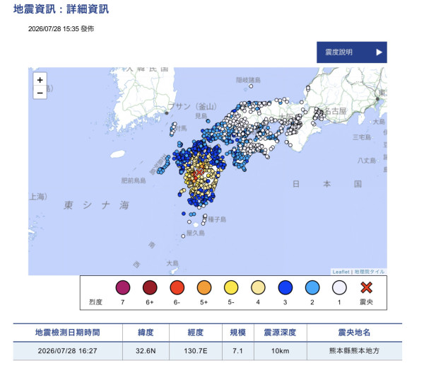 熊本7.1級地震後再爆發6.1級強烈餘震 熊本城石垣坍塌瞬間曝光！ 