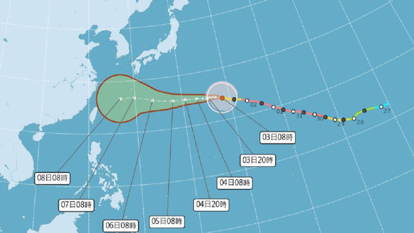 台风“白海豚”升级变强台风 暴风圈半径达320公里 面积足以覆盖多个城市