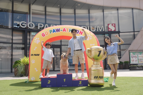 西沙GO PARK「GO Paw-Athlon」萌寵三項鐵人打卡賽︰NO.1 冠軍頒獎台（相片由相關機構提供）