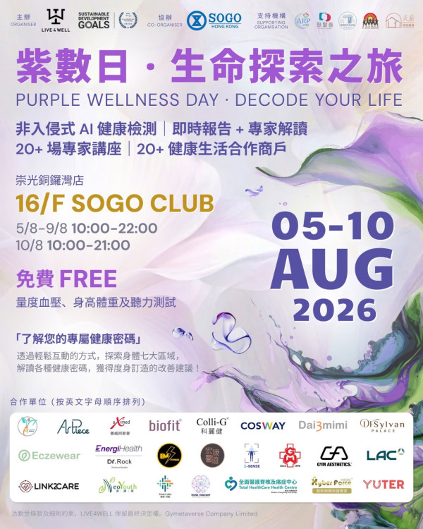 LIVE 4 WELL 紫數日登場　AI 光學掃描 1 分鐘查痛症源頭