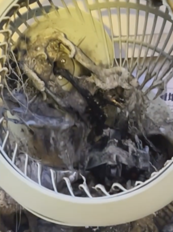 恐怖電器意外！電風扇半夜起火噴火柱 1分鐘熔化燒到面目全非【提醒家居用電 4 大禁忌】