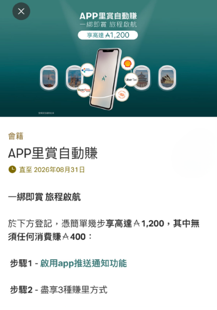 國泰Asia Miles8月快閃送1200里數!簡單2招即送獎賞 新客再享額外驚喜!