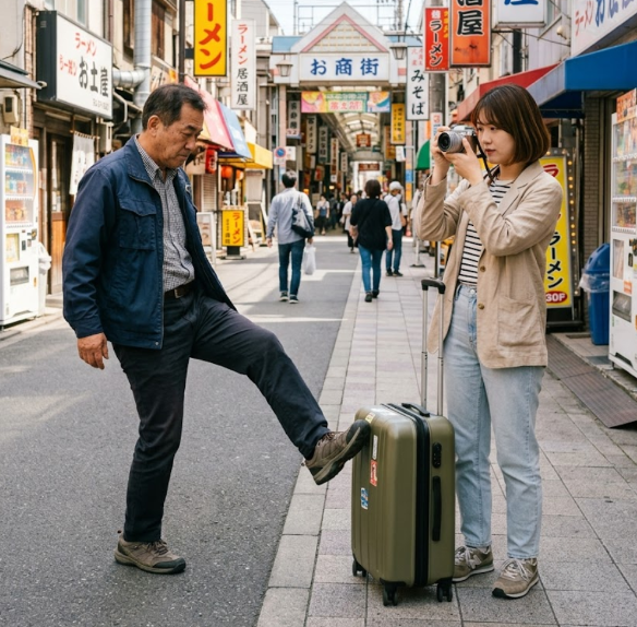 遊日注意|新宿街頭驚現「踢箱族」!日男無故狠踹旅客行李 當地排外風氣升溫?