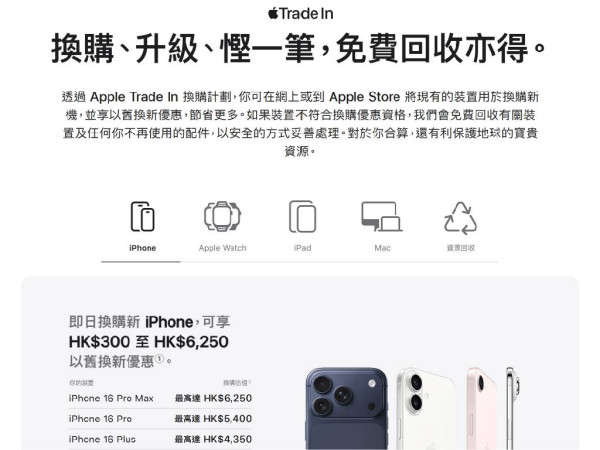 Apple突發上調Trade In價！多款iPhone、Mac、iPad、Apple Watch回收價值不跌反升最多近千！Android機型號清單Apple Trade In價格