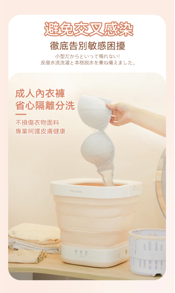 圖片來源:Yohome官網 長旅行洗衫救星!便攜迷你洗衣機5款推介0起 摺疊收納/洗脫一體/藍光殺菌
