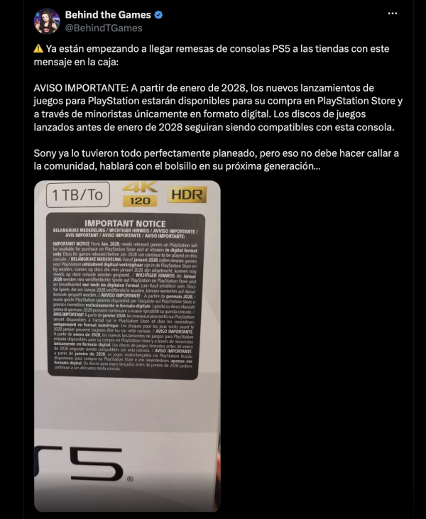 PS5 包裝驚現 2028 數碼化警示！新作或只限下載　實體收藏玩家關注遊戲所有權