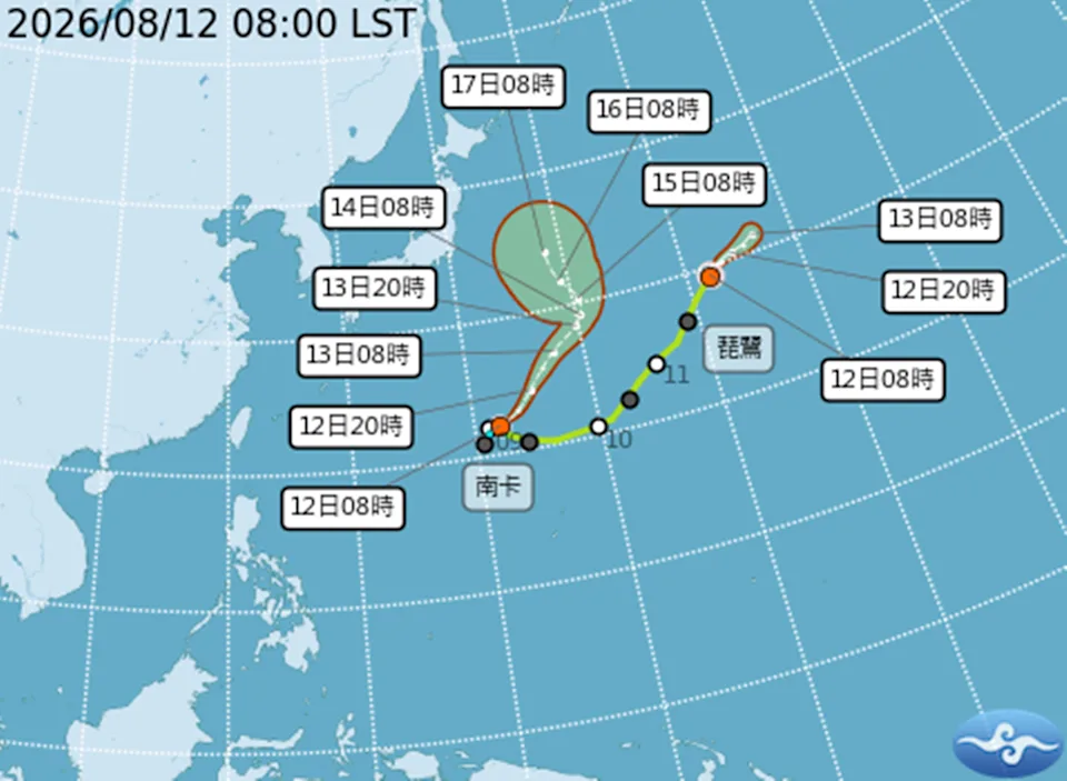 日本打風|罕見雙颱風夾擊撲日!南卡生成 昌鴻逆向登陸 料迎狂風豪雨