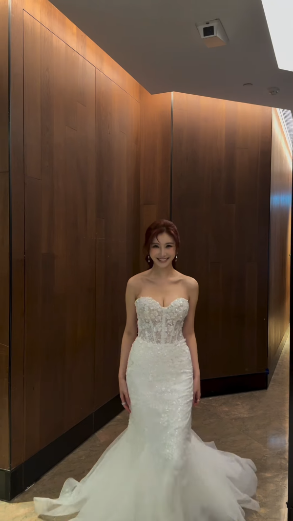 沈殷怡突晒低胸透視婚紗谷出心形胸！葫蘆身材晒神級腰臀比例獲讚正過AI！