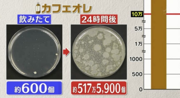 隔夜飲品細菌量｜樽裝飲品擺過夜易生細菌？日本節目實測6款隔夜飲品含菌量排行榜 1款飲品激增8000倍排第1！