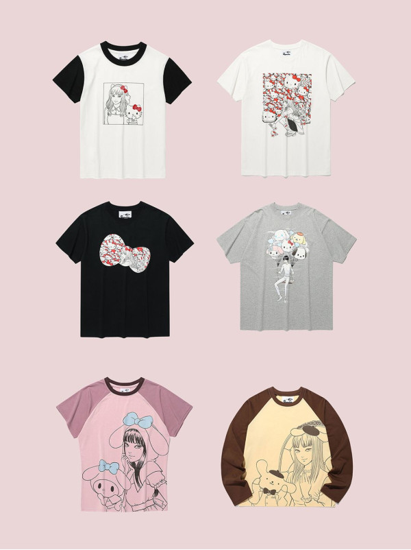 圖片來源:musinsa官網 韓國NICEGHOSTCLUB×伊藤潤二×Sanrio夢幻聯動!推13款商品可愛又詭異極反差!