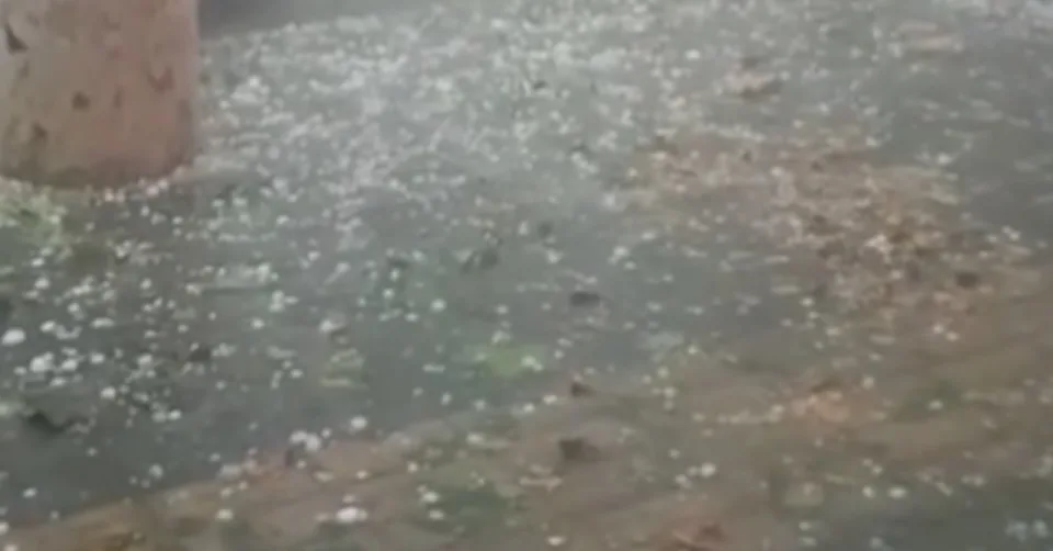 西安、東京暴雨冰雹 極端天氣接連出現（圖片來源：微博@診病易治病難）