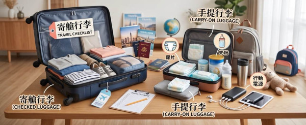 親子旅行執行李清單｜手提行李、寄艙行李點分？尿片奶粉、行動電源必備物品一覽