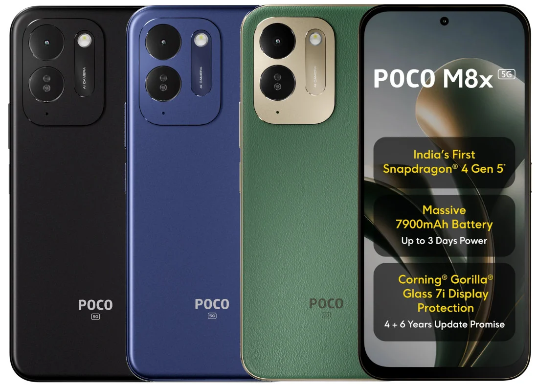 POCO M8x 5G 海外發布｜7,900mAh 巨電池、120Hz 屏幕　最平 $2,000 有找