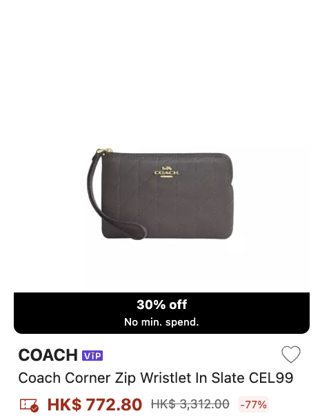 Coach限时大减价低至3折！经典手袋/钱包/卡套$814起！超人气半月包都有折