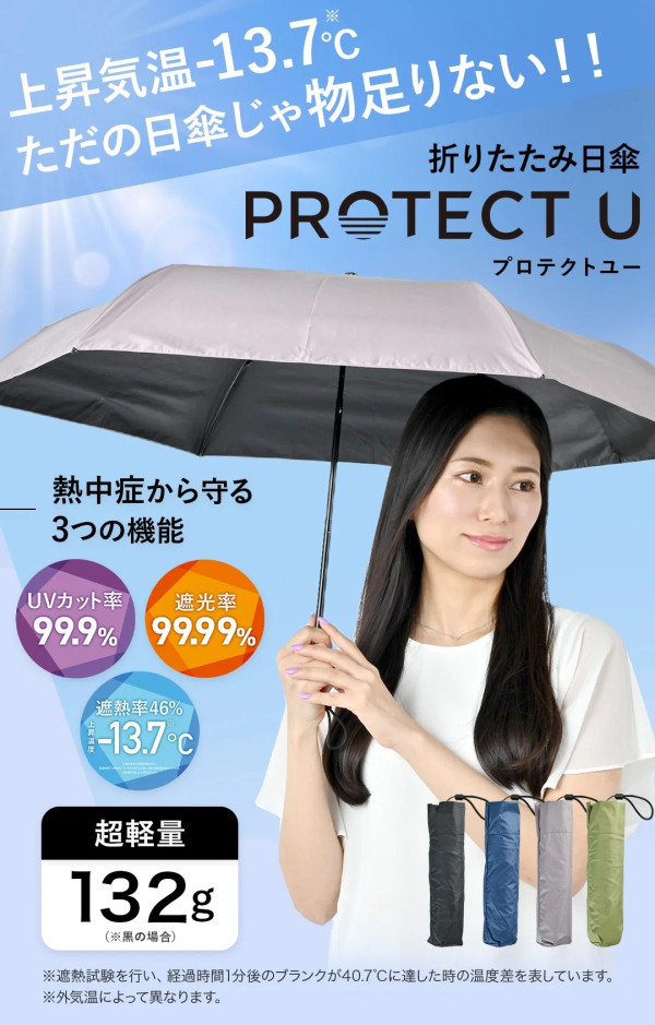 圖片來源:Protect U 官網 炎夏出遊必備!日本Protect U好物7款推介 降溫21.3℃日傘、冷感T-shirt、UPF50+抗UV防曬帽