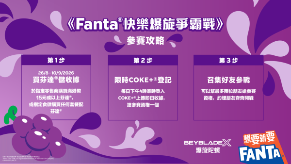 芬達聯乘爆旋陀螺X 全港快閃免費派5萬罐汽水 同場爆旋爭霸戰!爭奪稀有陀螺及1年份汽水
