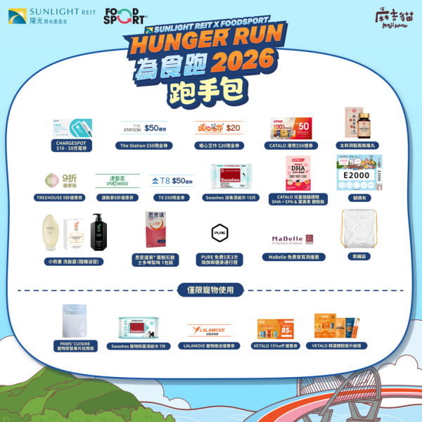 麻吉貓為食跑2026｜11月開跑 首推人寵共融跑！免費享用美食+遊戲攤！附報名詳情+選手包