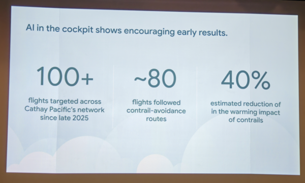 國泰航空導入 Google 預測式 AI 模型：結合電腦視覺與大數據 實測大減 40% 航跡雲氣候增溫影響