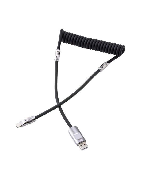 圖片來源:3COINS官網 日本3COINS新品|1.8米彈簧伸縮充電線 旅行充電超方便、自駕遊必備