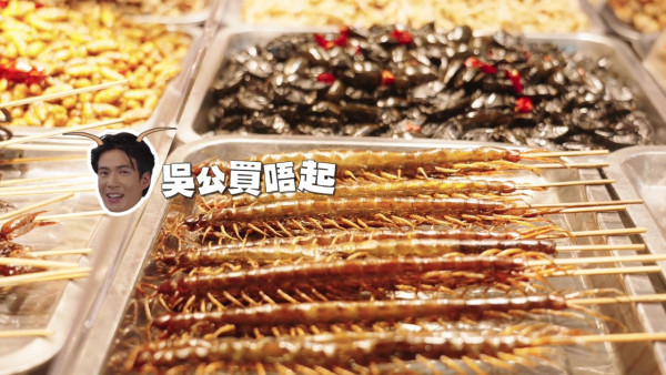 王祖藍廣西夜市¥100食勻7大美食！大膽挑戰「炸昆蟲雜錦」激讚：口感似食薯條
