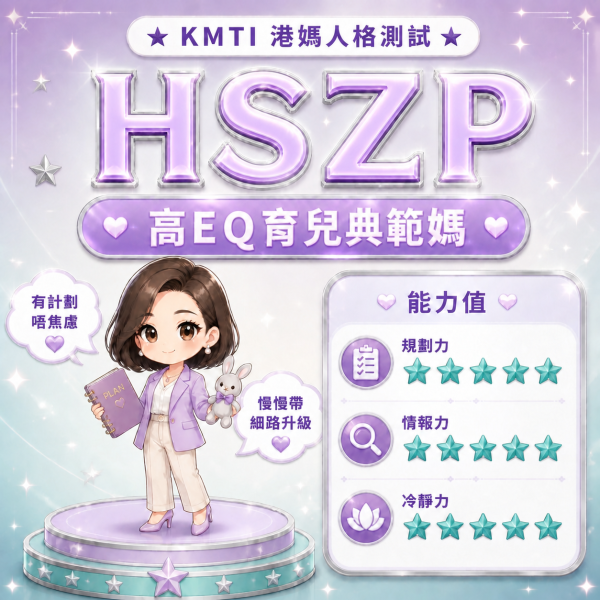 港人自製KMTI 港媽16型人格測試 HSZP|高 EQ 育兒典範媽
